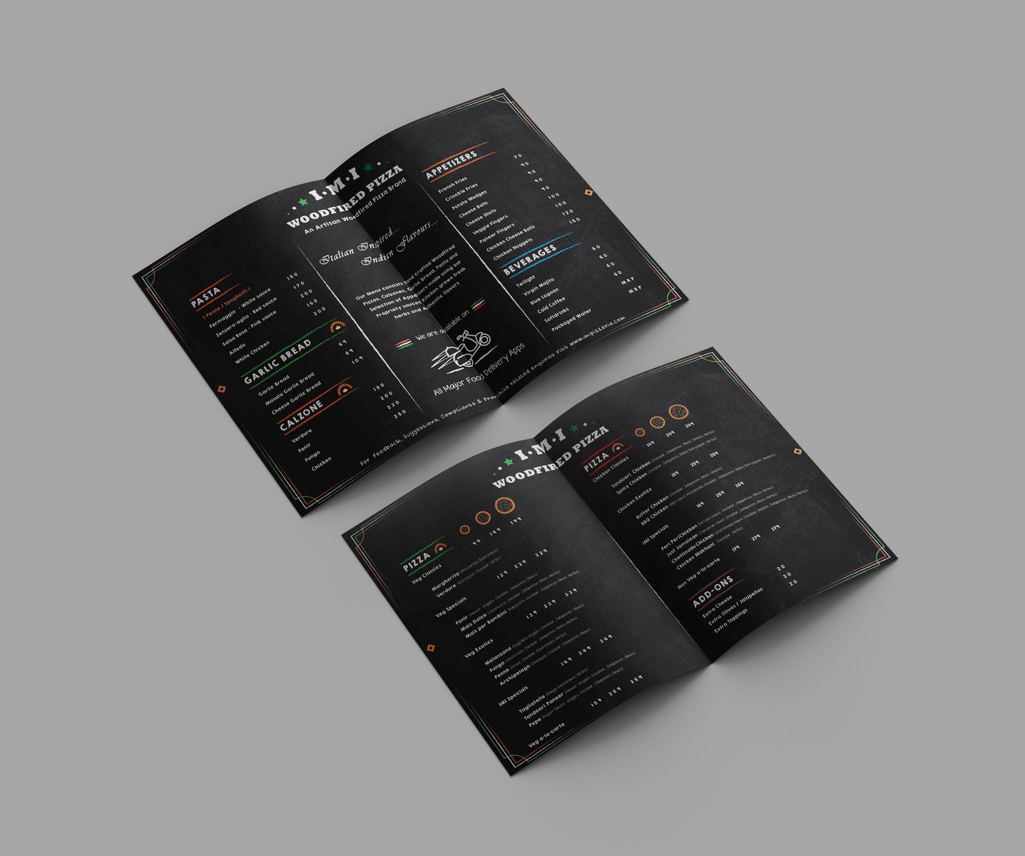 IMI Pizzeria Menu Card